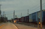 Box cars next to Old La Grange Rd